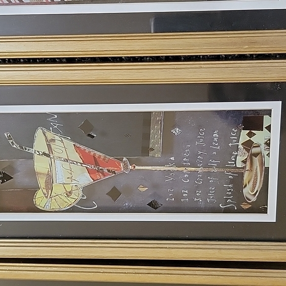 Mod Retro Drink Bar Beverage Wall Decor set of 4 Glass Fronts - Picture 4 of 13